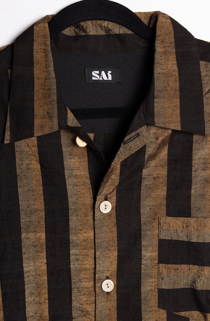 Black x Brown Kimono Shirts - SAI Japan Vintage