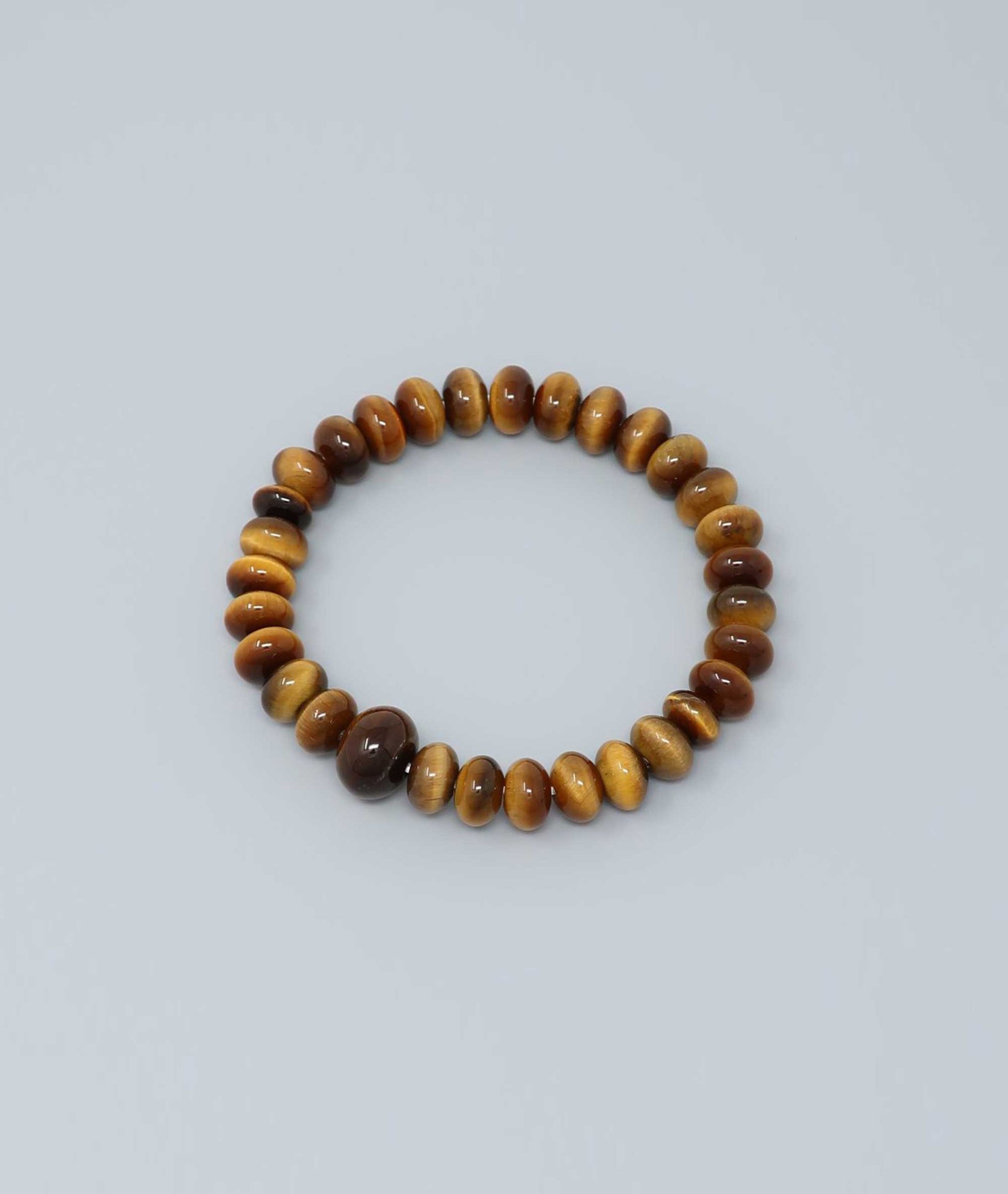 Handmade Japanese Tiger’s Eye prayer beads mala bracelet with polished round beads featuring a golden chatoyancy, symbolizing strength and good fortune. Handcrafted in Japan Kanbe Juzu, ideal for amulet, yoga, meditation, prayer, or gifting.