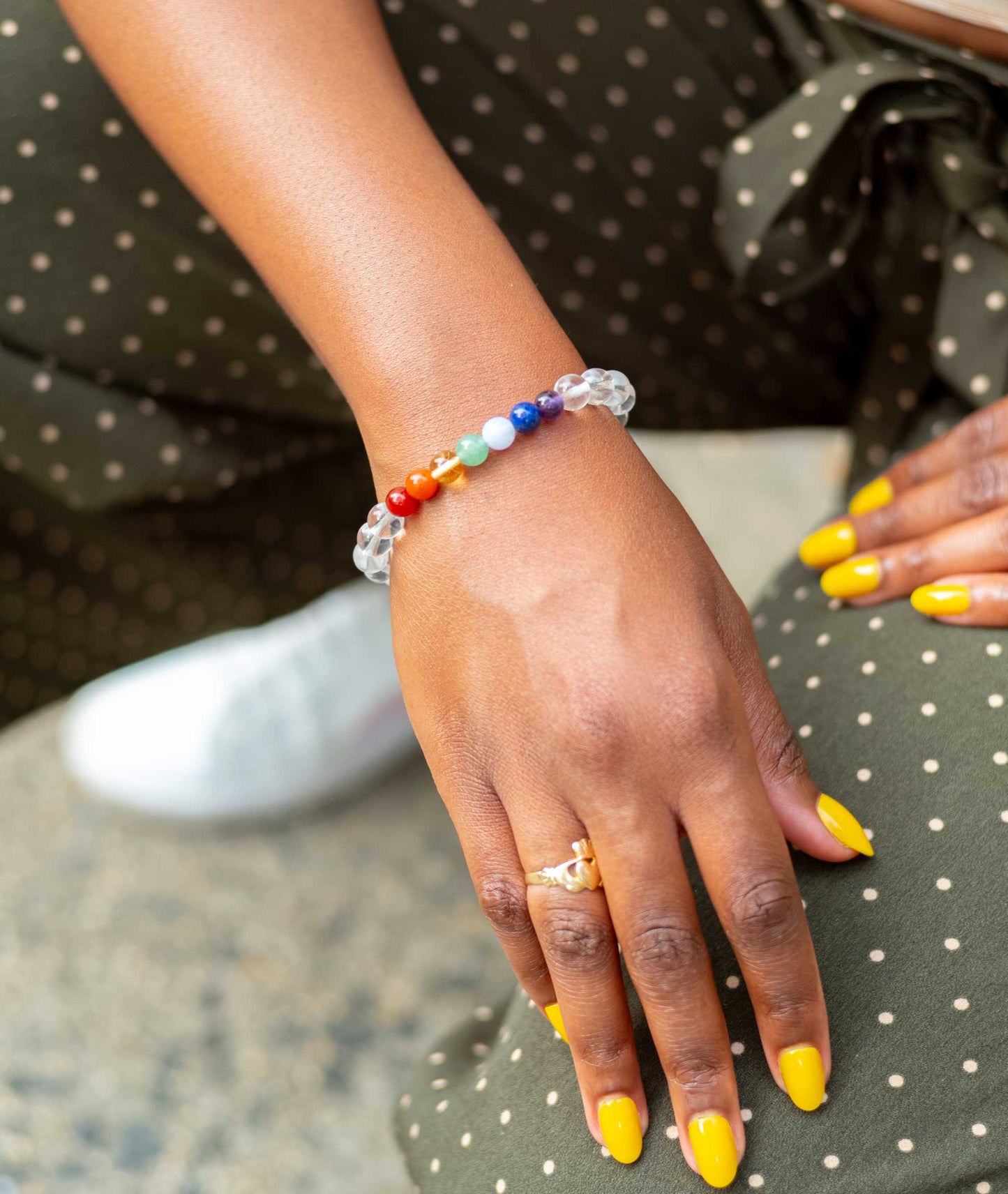 Seven-Color Amulet Prayer Bead Bracelet for Good Luck - Kanbe Juzu