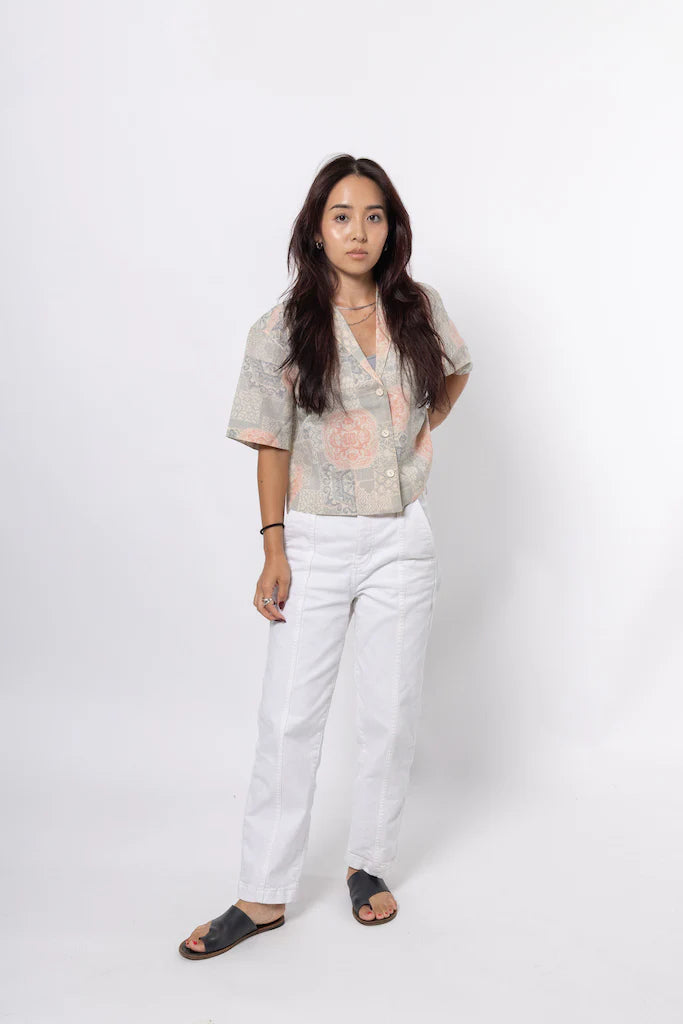 Sky Blue Crop Shirt - SAI Japan Vintage