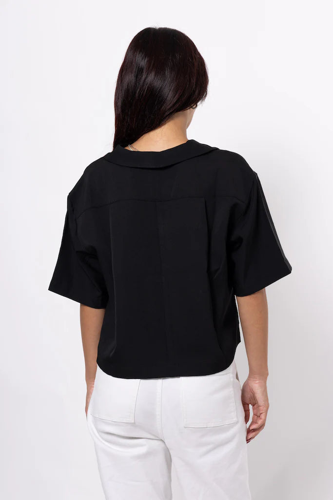Black Crane Crop Shirt - SAI Japan Vintage
