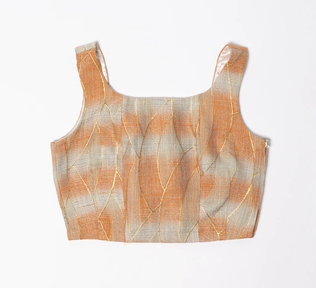 Orange x Blue Obi Bustier - SAI Japan Vintage