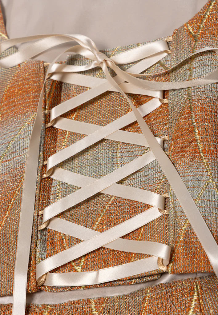 Orange x Blue Obi Bustier - SAI Japan Vintage