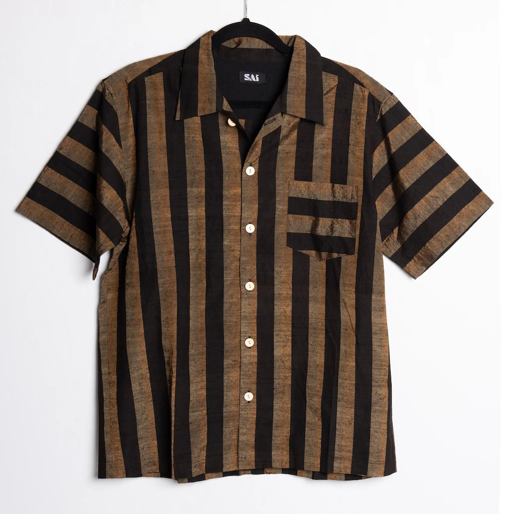 Black x Brown Kimono Shirts - SAI Japan Vintage