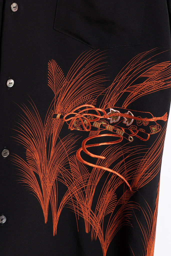 Orange red Kimono Shirts - SAI Japan Vintage