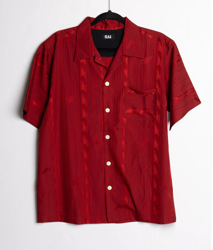 Dark Red Kimono Shirts - SAI Japan Vintage