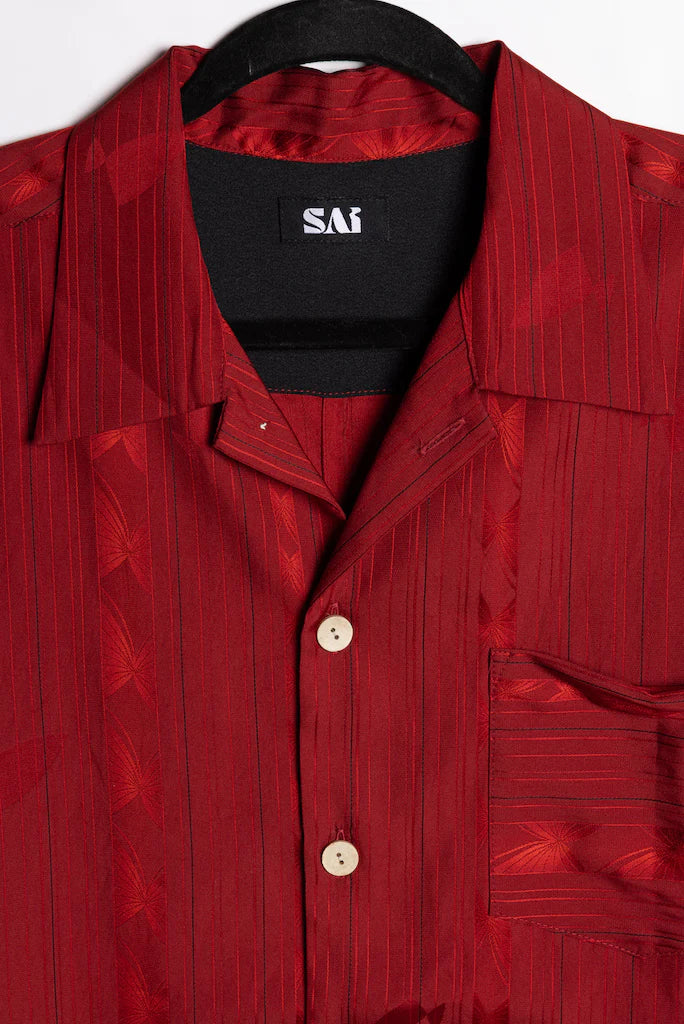 Dark Red Kimono Shirts - SAI Japan Vintage