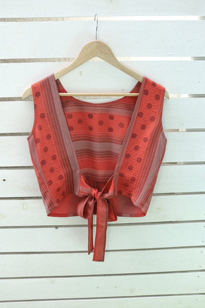 Red x Pink Kimono Open Back Tank - SAI Japan Vintage