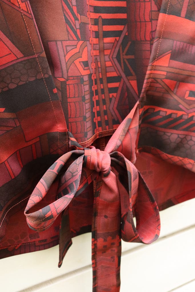 Dark Red Kimono Open Back Tank- SAI Japan Vintage