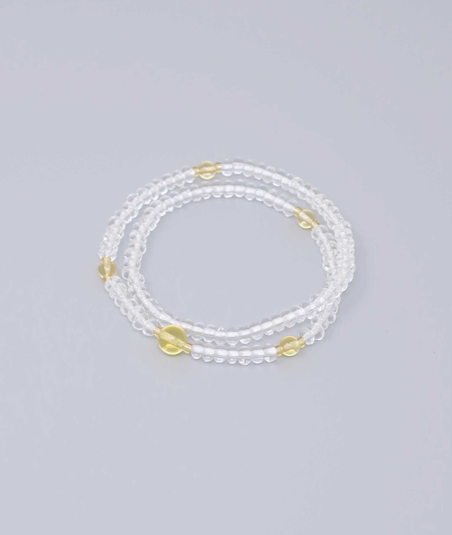 108 clear quartz bead Bracelet with Citrine - Kanbe Juzu