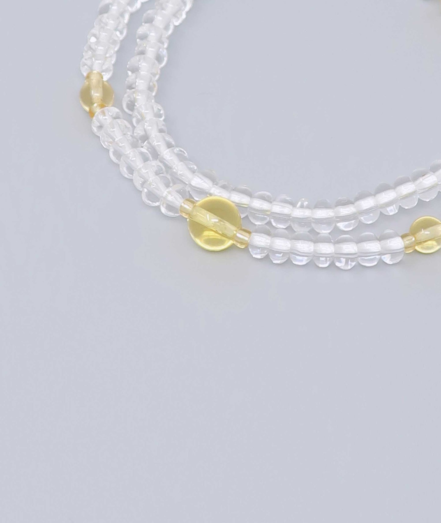 108 clear quartz bead Bracelet with Citrine - Kanbe Juzu