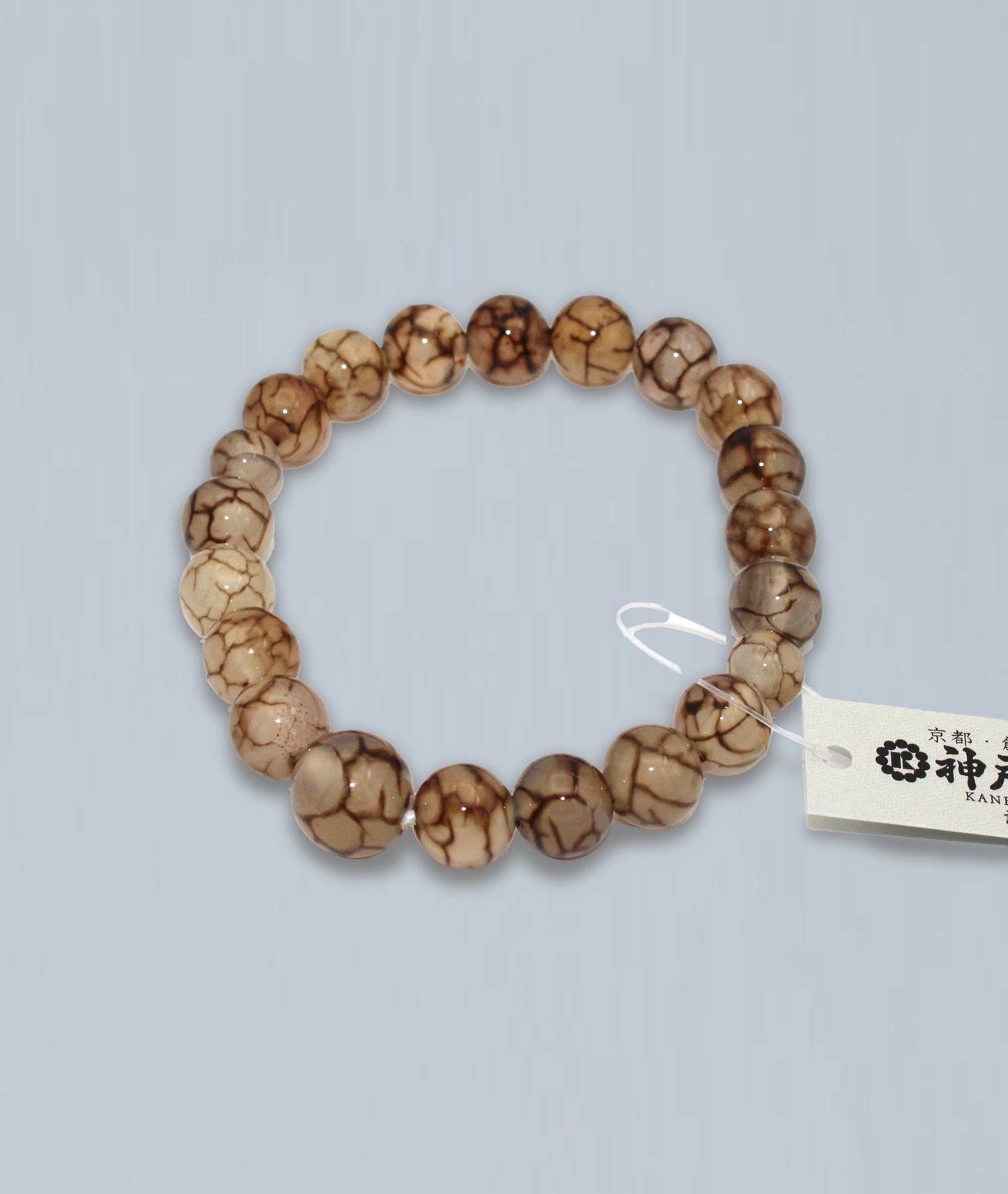 White Dragon Vein Agate Bead Bracelet - Kyoto Kanbe Juzu - Kyoto Kanbe Juzu