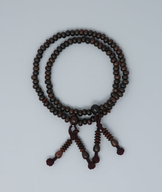 Striped Ebony Bead Bracelet - Kanbe Juzu Kyoto Japan