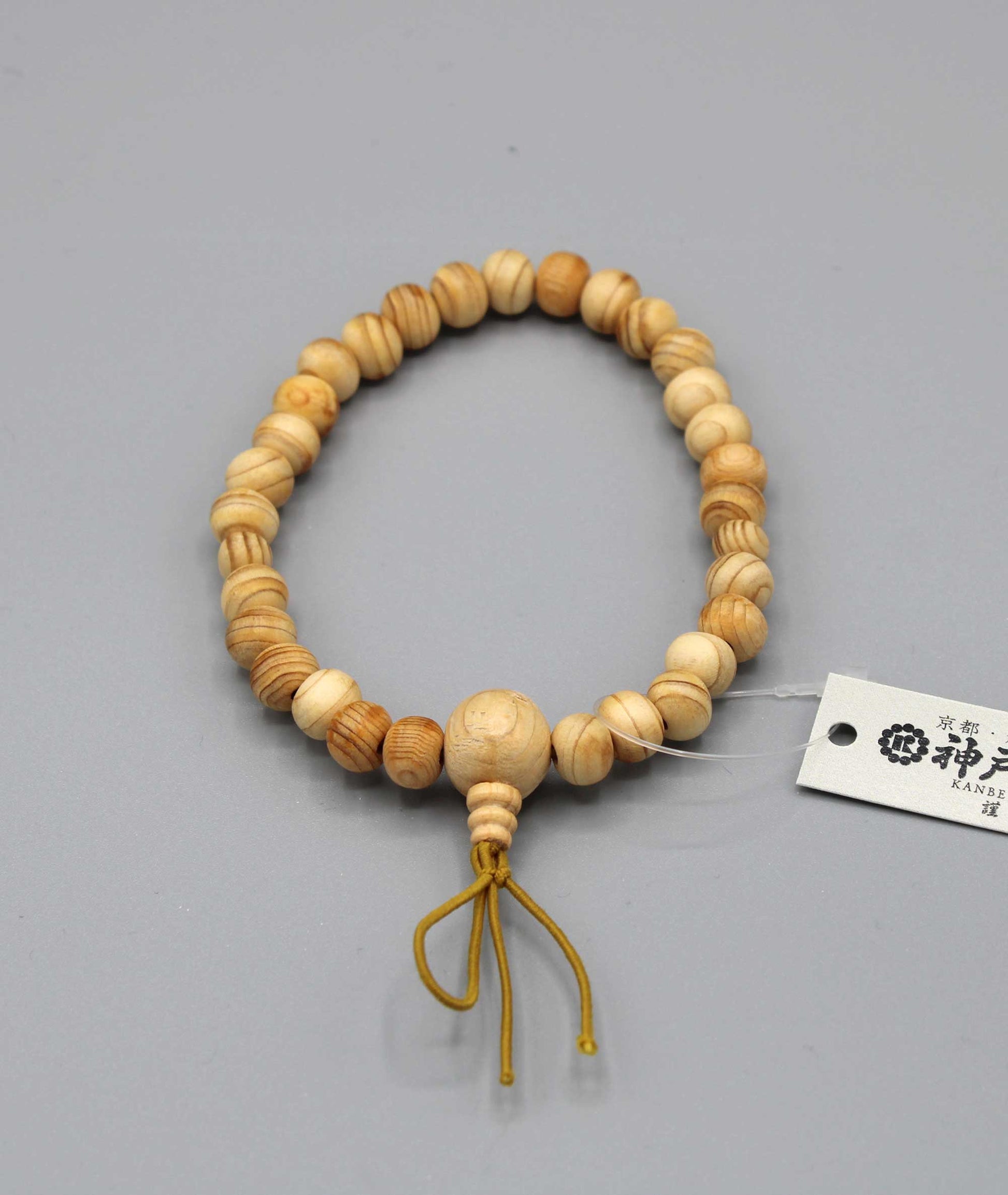 Japanese Hinoki cypress Bead Bracelet - Kyoto Kanbe Juzu 