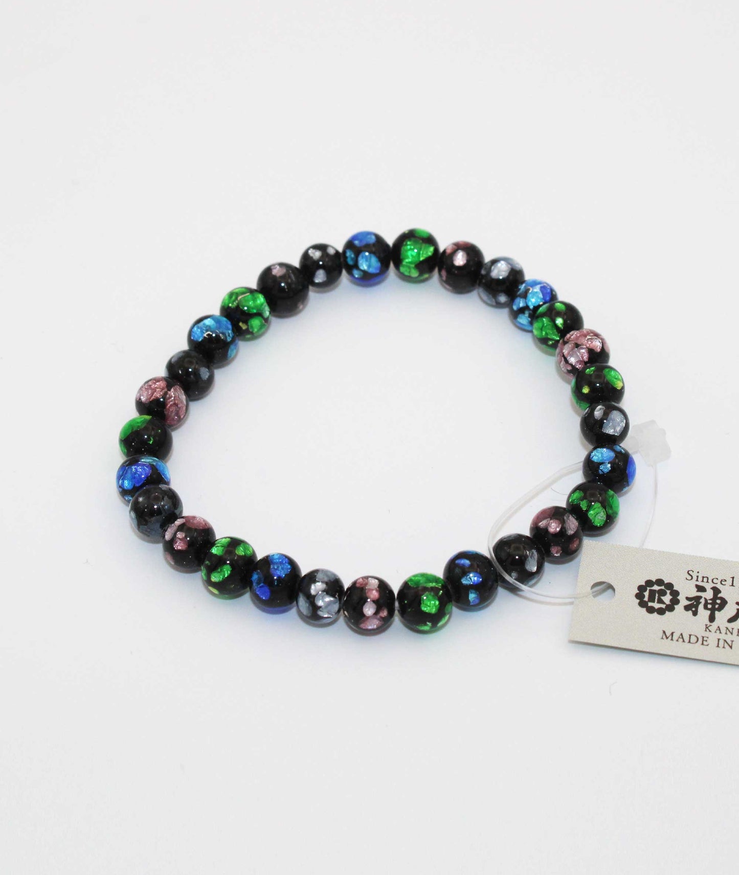 Multicolor Ryukyu Fluorite Prayer Bead Bracelet Natural Japanese Gemstone 7mm - Kanbe Juzu