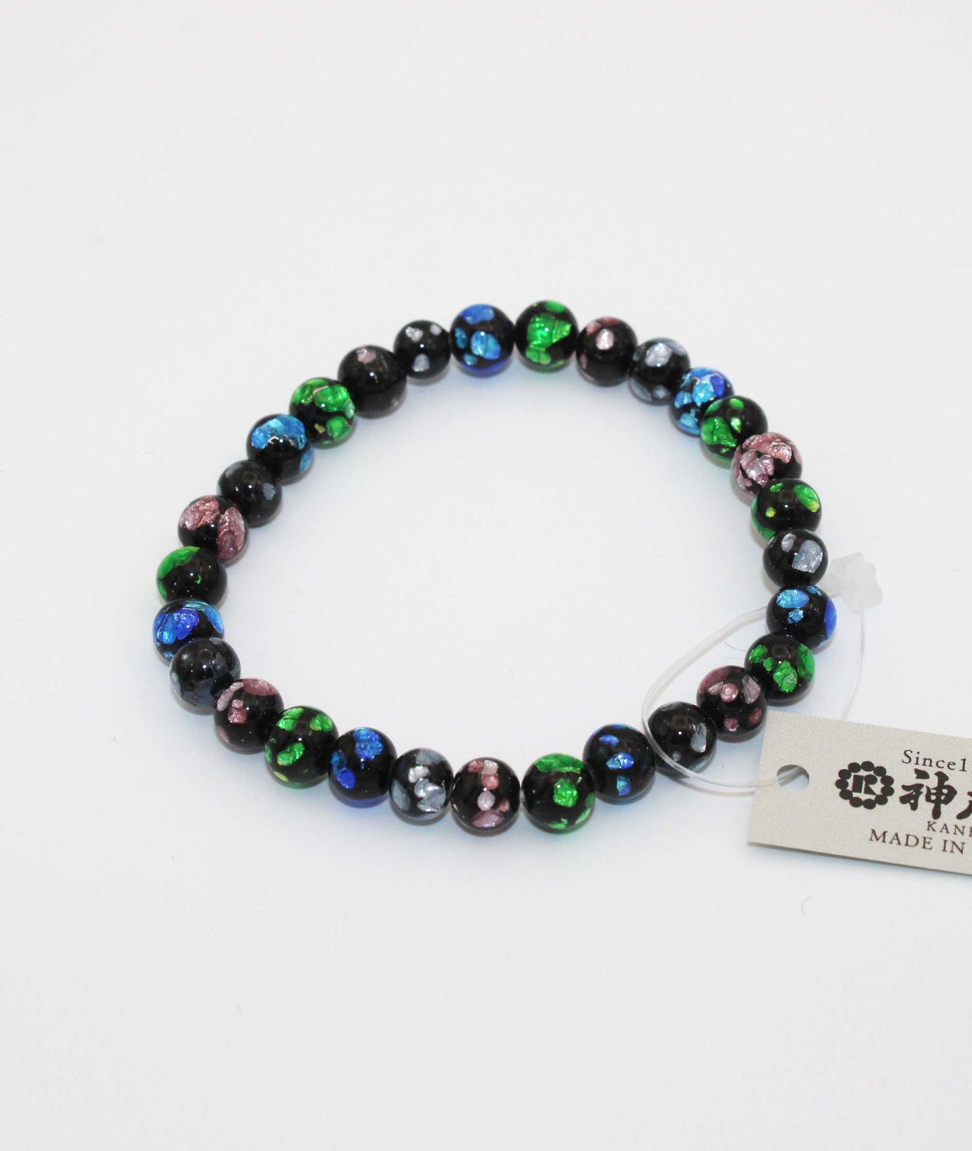 Multicolor Ryukyu Fluorite Prayer Bead Bracelet Natural Japanese Gemstone 7mm - Kanbe Juzu