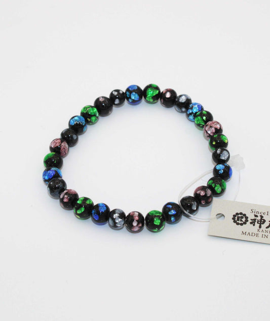 Multicolor Ryukyu Fluorite Prayer Bead Bracelet Natural Japanese Gemstone 7mm - Kanbe Juzu