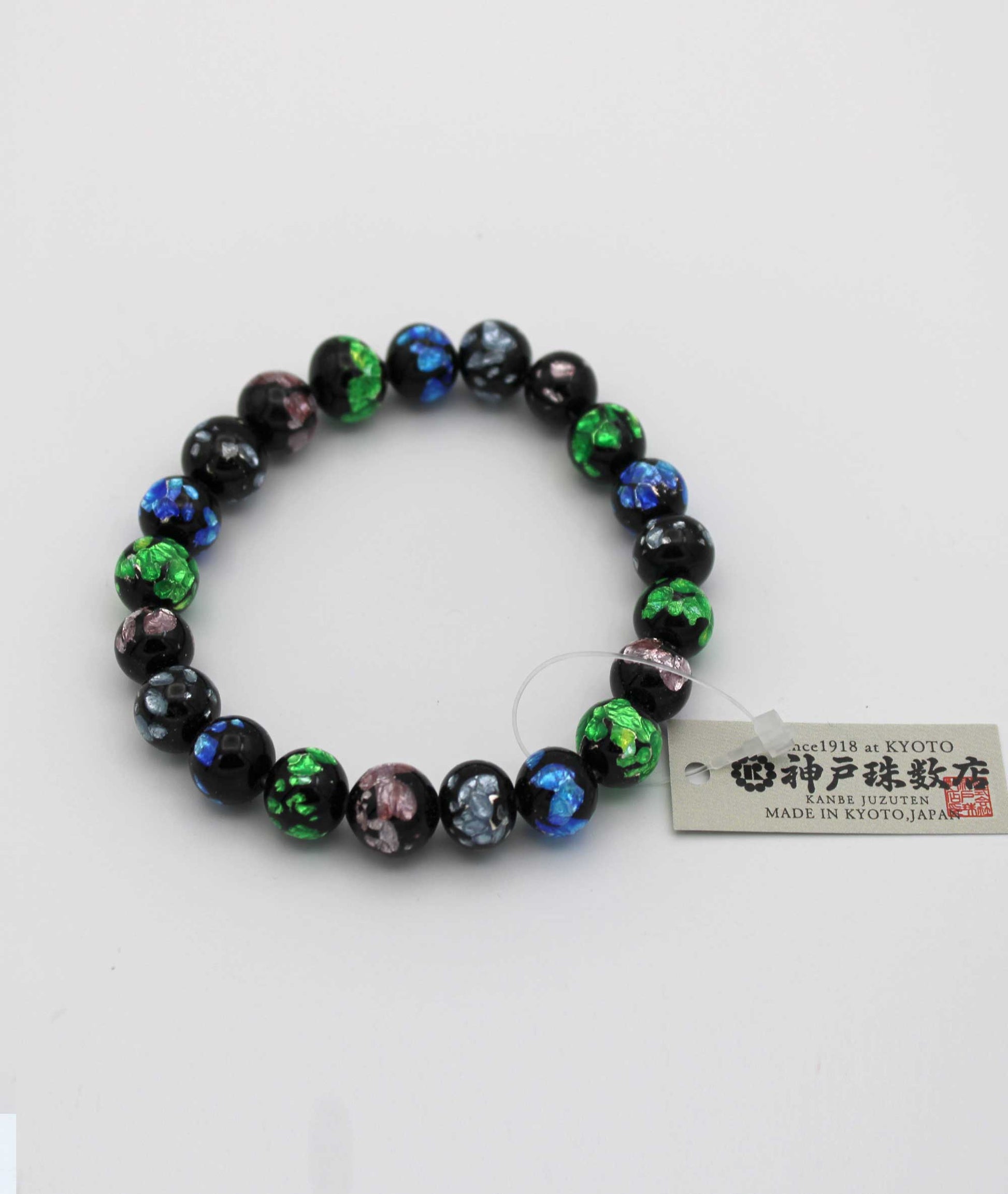 Multicolor Ryukyu Fluorite Prayer Bead Bracelet Natural Japanese Gemstone 10mm - Kanbe Juzu