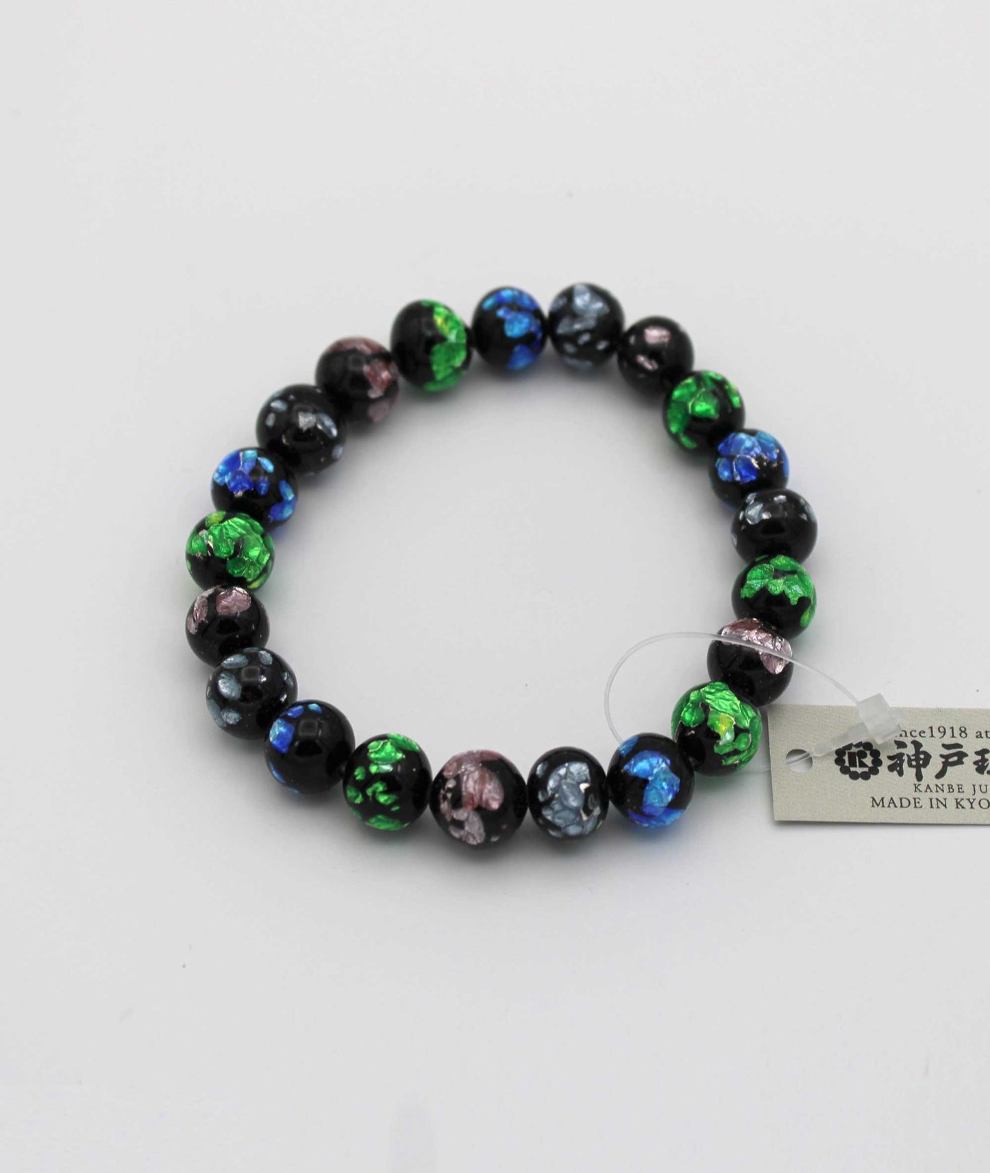 Multicolor Ryukyu Fluorite Prayer Bead Bracelet Natural Japanese Gemstone 10mm - Kanbe Juzu