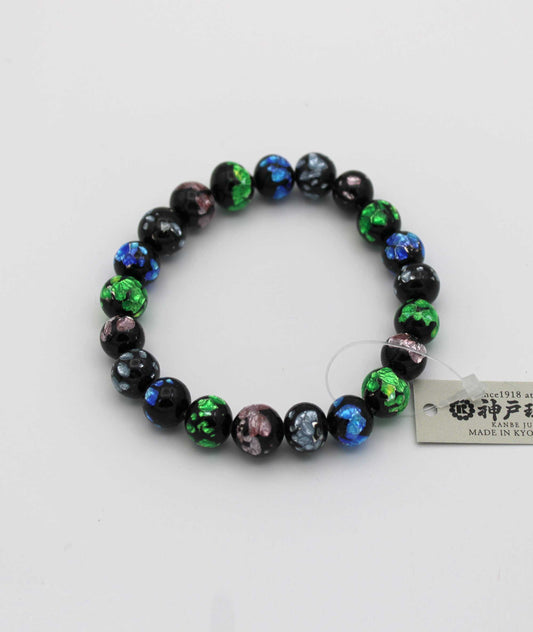 Multicolor Ryukyu Fluorite Prayer Bead Bracelet Natural Japanese Gemstone 10mm - Kanbe Juzu
