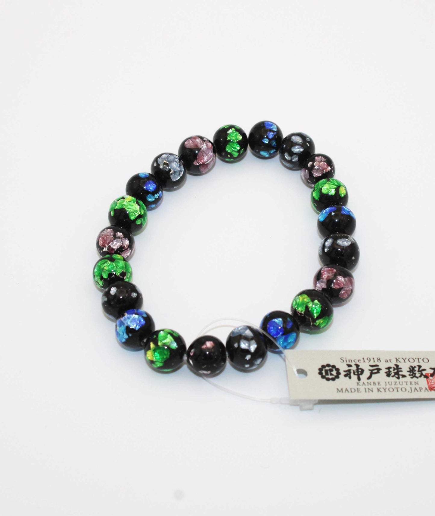 Multicolor Ryukyu Fluorite Prayer Bead Bracelet Natural Japanese Gemstone 10mm - Kanbe Juzu
