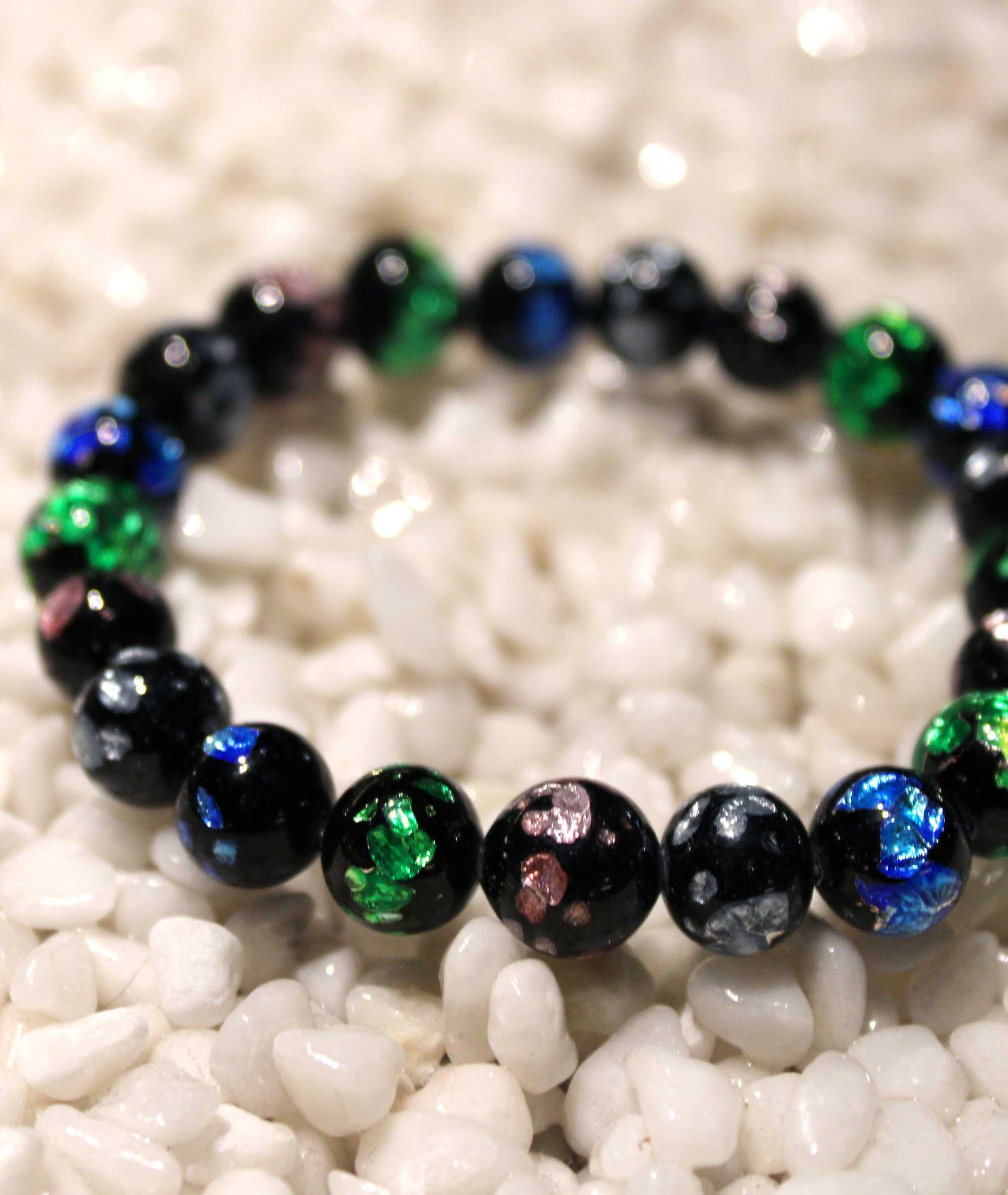 Multicolor Ryukyu Fluorite Prayer Bead Bracelet Natural Japanese Gemstone 10mm - Kyoto Kanbe Juzu