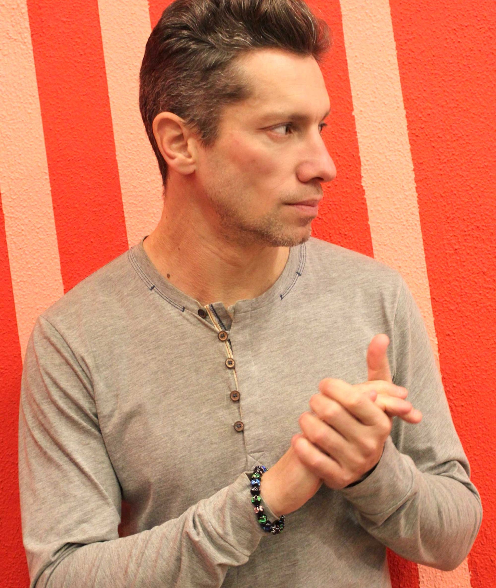 Multicolor Ryukyu Fluorite Prayer Bead Bracelet Natural Japanese Gemstone 10mm - Kyoto Kanbe Juzu