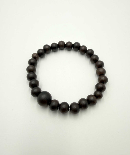 Striped Ebony Matte Black Bead Bracelet 7mm - Kyoto Kanbe Juzu