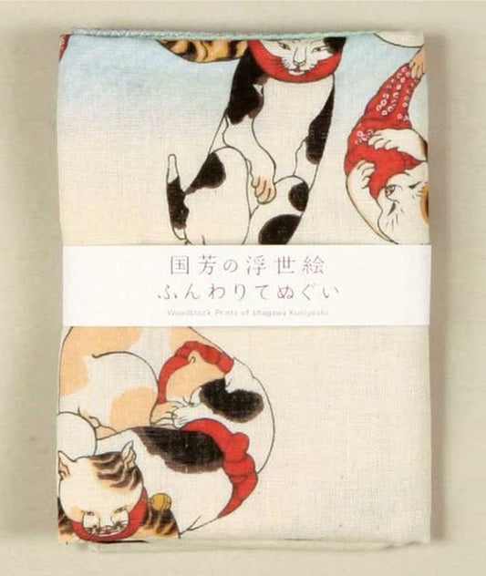 Double Gauze Hand Towel – Ukiyo-e Kuniyoshi “Octopus and Fugu” - Yamamotojin Shoten