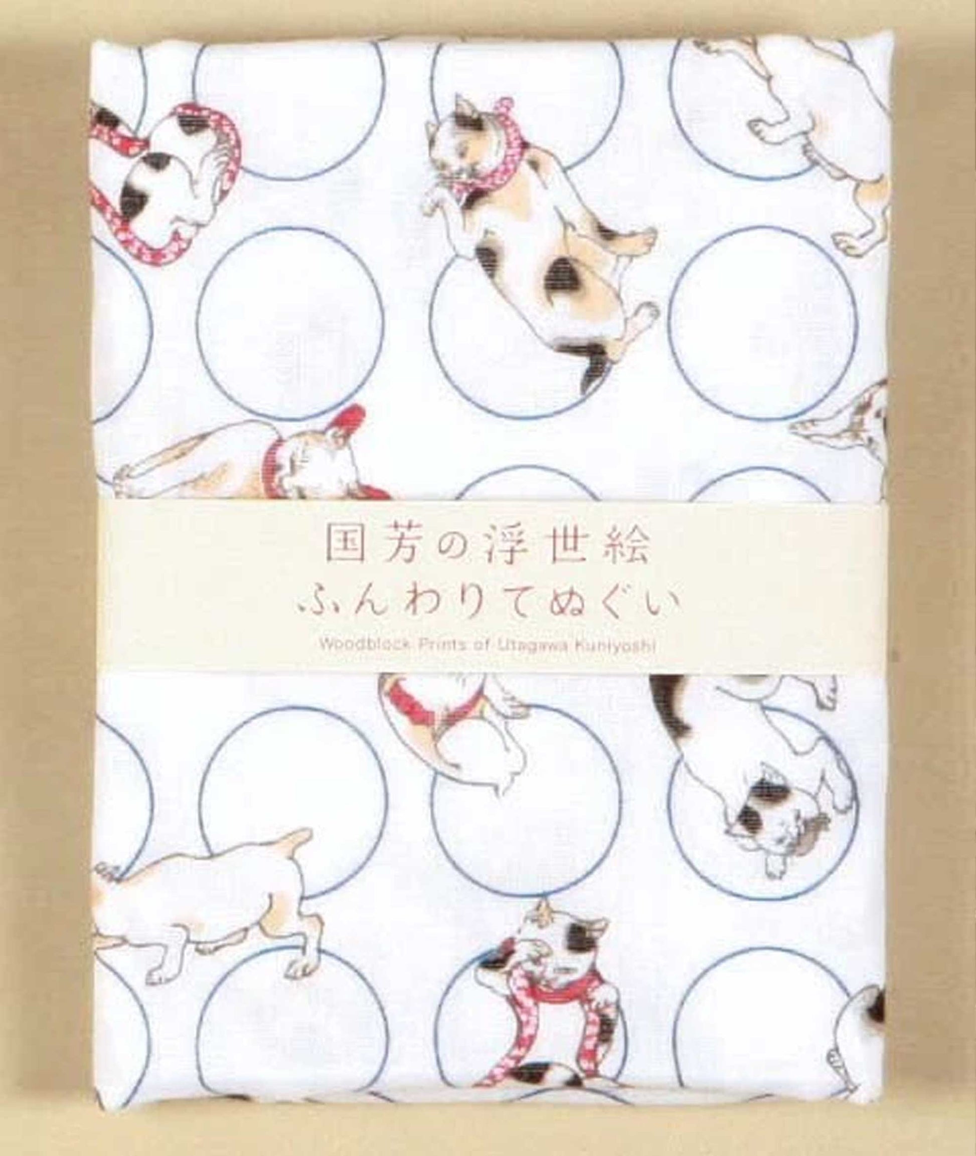 Ukiyo-e Double Gauze Hand Towel – Kuniyoshi “Cat Collection”  -Yamamotojin Shoten